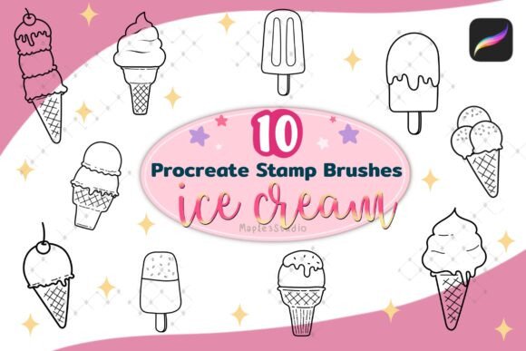 Download Ice Cream Procreate Stamp Brush - Procreate stamp Collection