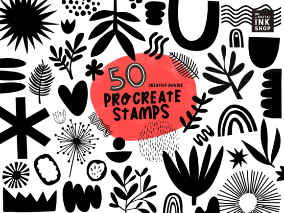 Download 50 Procreate Stamps - Procreate stamp Collection
