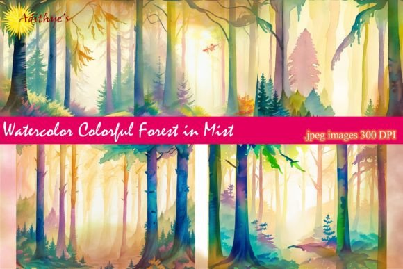 Download Colorful Forest Painting on Canvas - Forest painting Collection